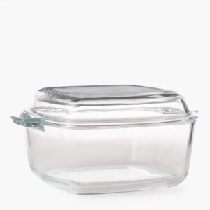 Casserole Glass w/ Lid Square In Gift Box 25L Phyllis