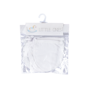 Little Ones Mittens Plain White 3'S