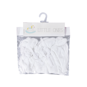 Little Ones Booties Plain White 3'S
