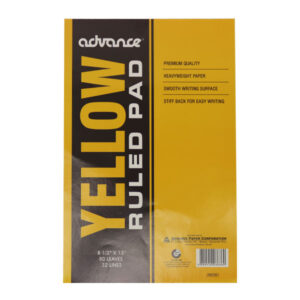 Yellow Ruled Pad  w/ Plastic Cover Advance