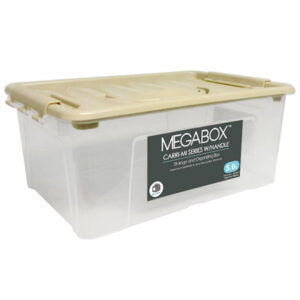 Megabox Storage Box with handle 5L Transparent Mocha 29 x 20 x 28cm