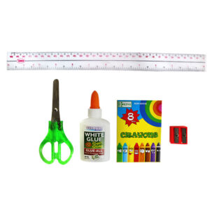 School Kit (Envelope Glue  Crayon  Scissor  Ruler  Sharpener)