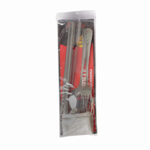 Reusable Straw S/S 2pcs Straw 6mm &12mm Spoon Fork Brush 1pc Fabric Bag