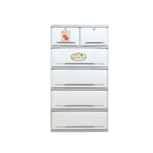 Orocan Cubico Drawer with Key 5 Layer #6868Lk5 -White