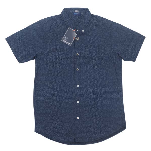 Blue Camp Printed Woven Polo Short Sleeve