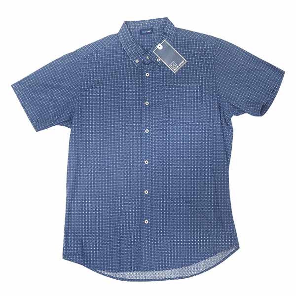 Blue Camp Printed Woven Polo Short Sleeve