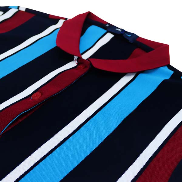 Blue Camp Polo Shirt Vertical Stripe w/ Blue Camp Logo - Image 2