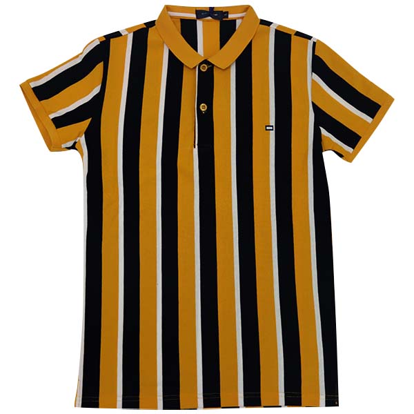 Blue Camp Polo Shirt Vertical Stripe w/ Blue Camp Logo