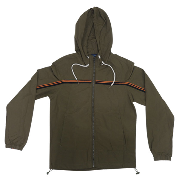 Blue Camp Poplin Jacket w/ Hood & Taping