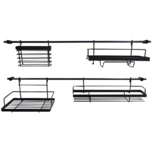 Kitchen Storage Shelf Wall Mounted Power Coat Black