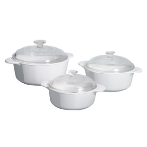 CORNINGWARE Covered Casserole Set 6pc Just White