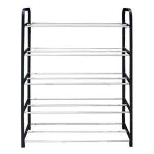 Shoe Rack 5 Tiers Plastic Side 7.6 mm Iron Tubes 15 Pairs L49x18.5x68 cm