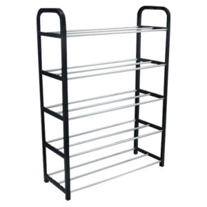 Alternative view of Shoe Rack 5 Tiers Plastic Side 7.6 mm Iron Tubes 15 Pairs L49x18.5x68 cm