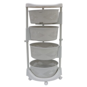Metro Living 4 Tier Round Layered Shelf Storage with Wheels