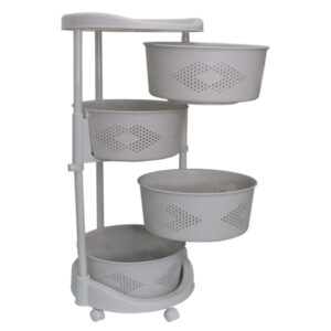 Alternative view of Metro Living 4 Tier Round Layered Shelf Storage with Wheels