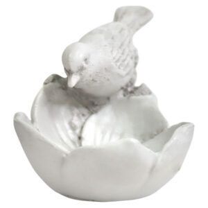 Alternative view of Polyresin Garden Figurine Bird On Flower:Natural