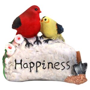 Polyresin Garden Figurine Stone With Birds Happiness:Multicolor