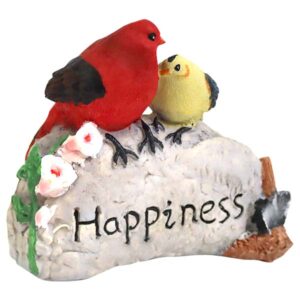 Alternative view of Polyresin Garden Figurine Stone With Birds Happiness:Multicolor