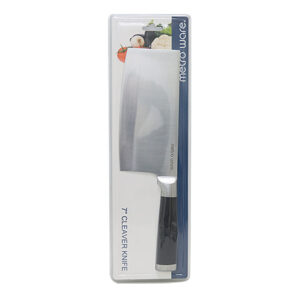 Metroware Cleaver Knife  7"  Ss 420, 2.5Mm, Ss Hollow Handle With Black Rubber Coating