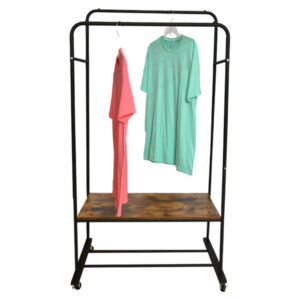 ZUG Garment Rack With Shelves 81x51x151/137 Metal MDF Board Black