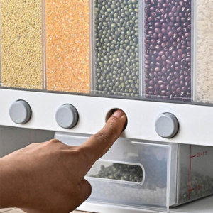 Alternative view of Greenware Rice And Cereal Dispenser 10kg With 6 Removable Partition White
