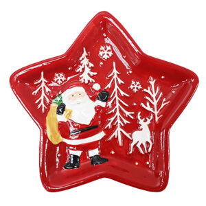 Christmas Platter Star Santa Shaped
