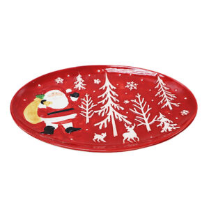 Alternative view of Oval Platter Santa