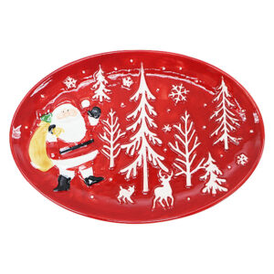 Oval Platter Santa