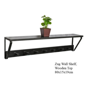 Zug Wall Shelf, Wooden Top 80x15x19cm