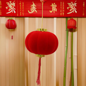 Chinese Lantern Plain Round Red Color