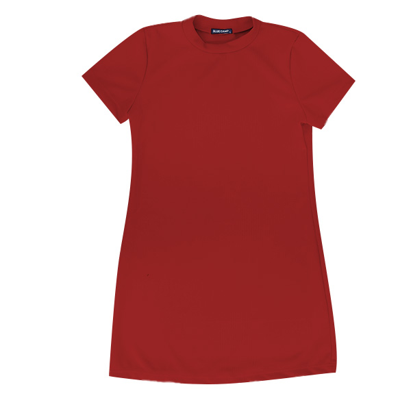 Blue Camp Ladies Mini Dress With Pocket - Maroon