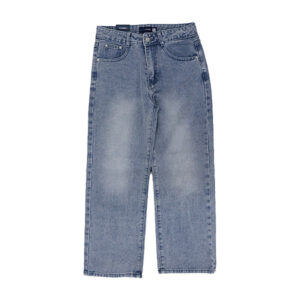 Blue Camp Girls Teen Baggy Wide Straight Jeans - Denim
