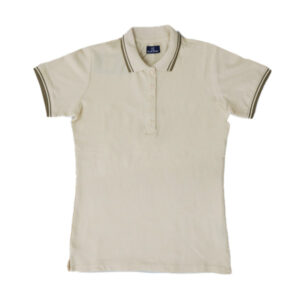 Blue Camp Ladies Polo Pique With Side Slit - Tan