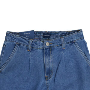 Alternative view of Blue Camp Girls Teen Gartered Back Denim Wide Leg Pants - Blue