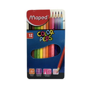 Colored Pencil Maped Metal Case 12 Colors