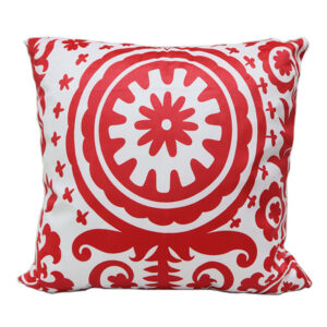 Throw Pillow Case Velvet Red Coll Print Small Flower