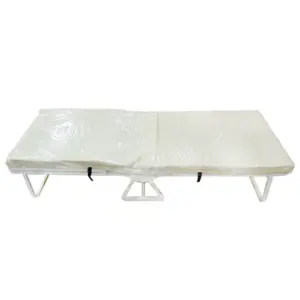 Alternative view of Beige Folding Bed with Foam Adjustable