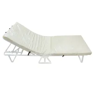 Beige Folding Bed with Foam Adjustable