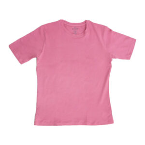 Blue Camp Ladies Round Neck Short Sleeve Basic T-Shirt - Light Rose
