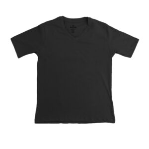 Blue Camp Ladies V-Neck Short Sleeve Basic T-Shirt - Black