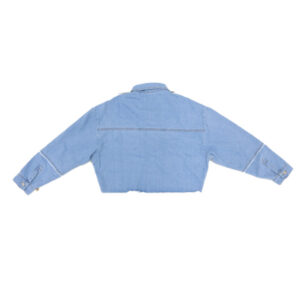 Alternative view of Blue Camp Ladies Denim Jacket Distress Raw Hem - Denim Blue