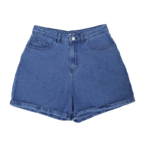 Blue Camp Ladies Denim Short Midi With Fold - Denim Blue