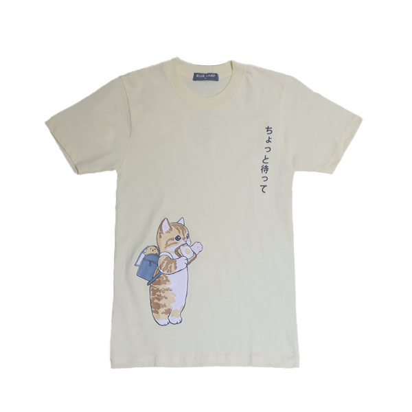 Blue Camp Boys Teens Wear Round Neck Printed Tee - Cream - BCT-DGN24113
