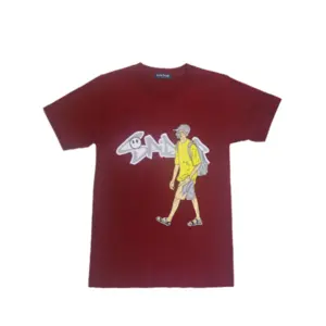 Blue Camp Boys Teens Wear Round Neck Printed Tee - Maroon - BCT-DGN24116