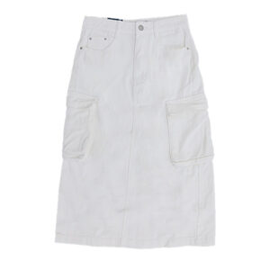 Blue Camp Ladies Long Skirt Cargo Denim - White