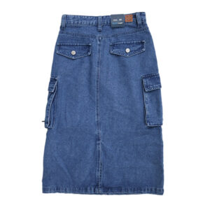 Alternative view of Blue Camp Ladies Long Skirt Cargo Denim - Denim Blue