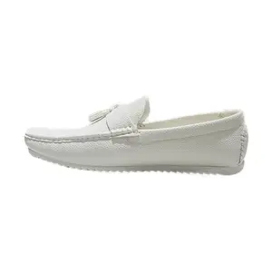 Maco Mens Casual Loafers Moccasins White - 444-1