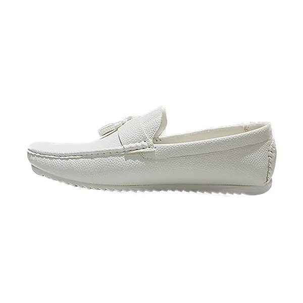 Maco Mens Casual Loafers Moccasins White - 444-1
