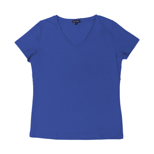Blue Camp Girls Teens V-Neck T-Shirt - Blue