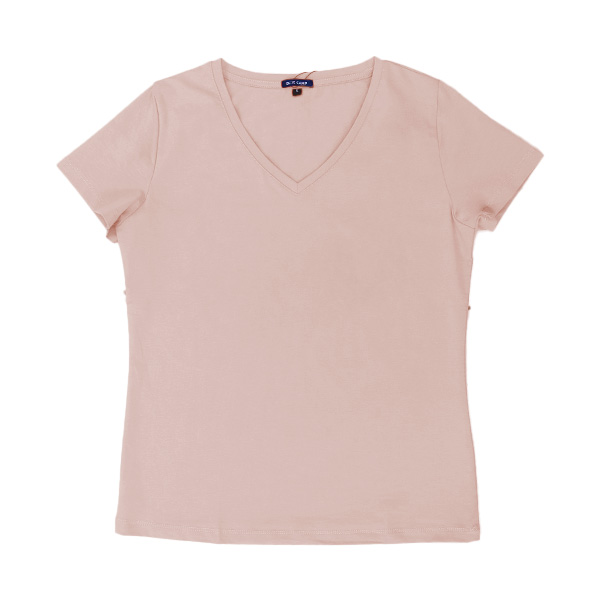Blue Camp Girls Teens V-Neck T-Shirt - Pink
